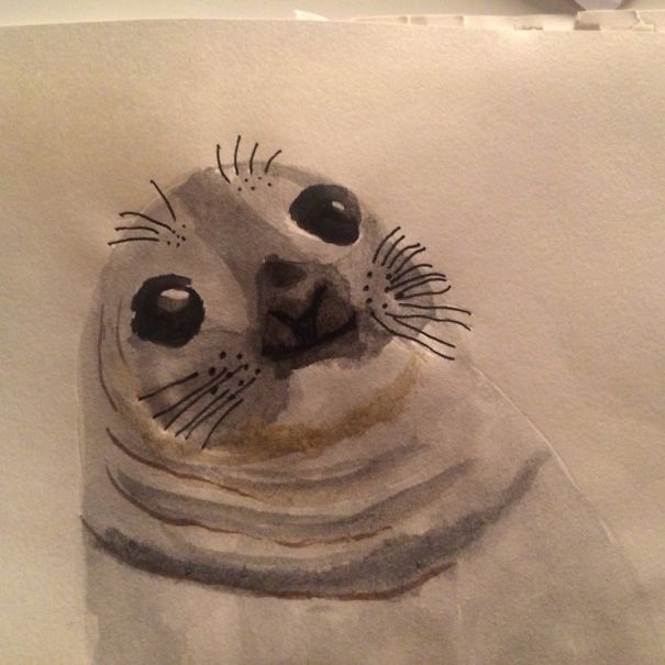 I Just Painted My Favourite Meme, I'm Drunk And Haven't Painted Since I Was 12