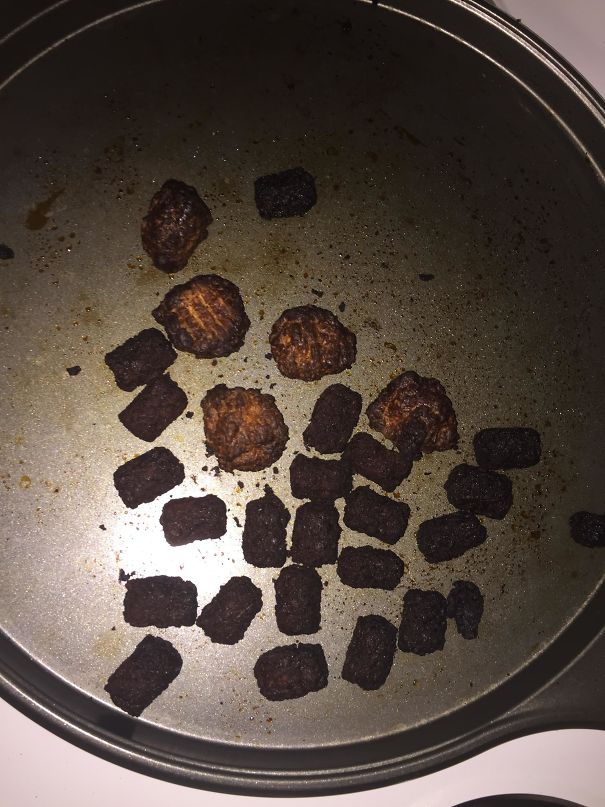 Chicken Nuggets And Tater Tots Slow Roasted In My Oven For 8 Hours While I'm Passed Out Drunk In The Other Room