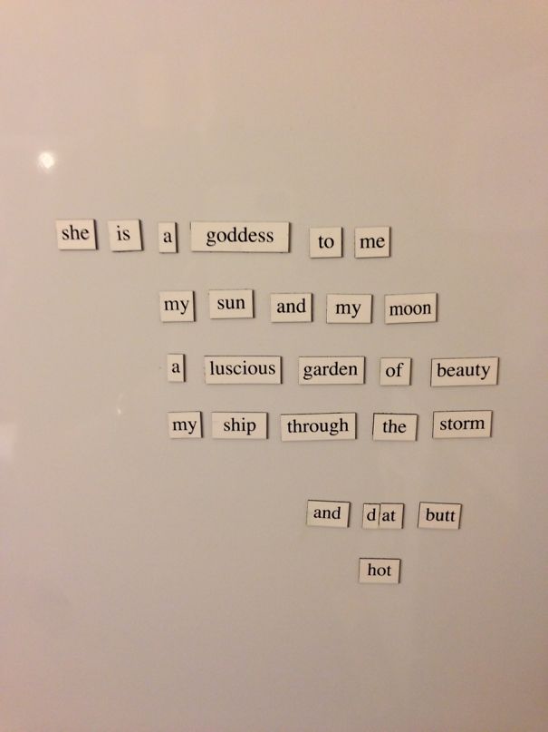 My Wife Didn't Appreciate My Fridge Magnet Poem