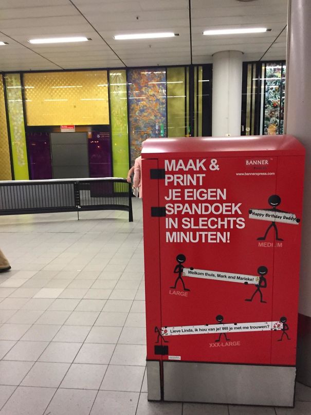 You Can Print A Banner In The Arrivals Area Of Amsterdam Airport