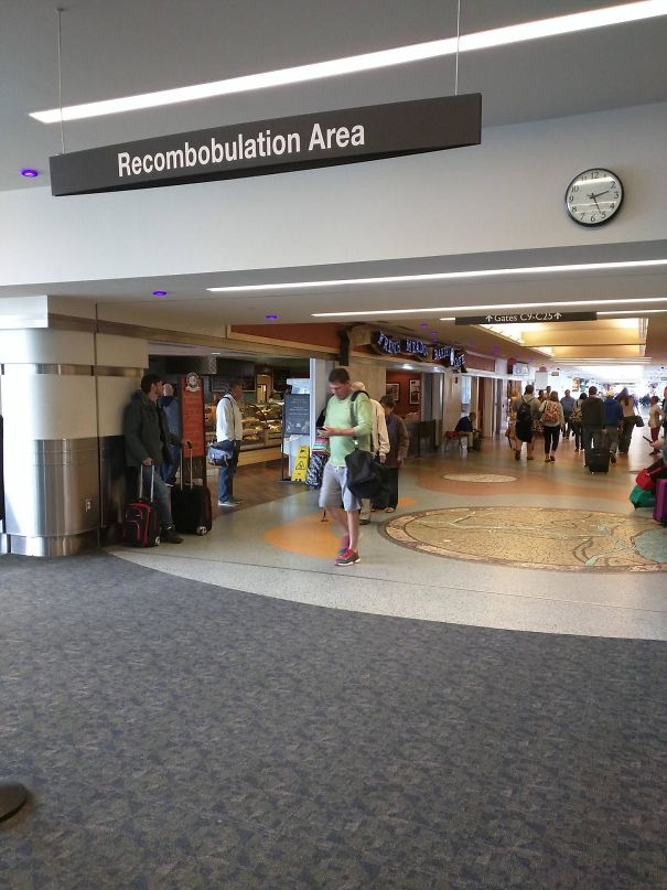 The Milwaukee Airport Has A "Recombobulation Area" For Getting Your Stuff Together After Security Screening