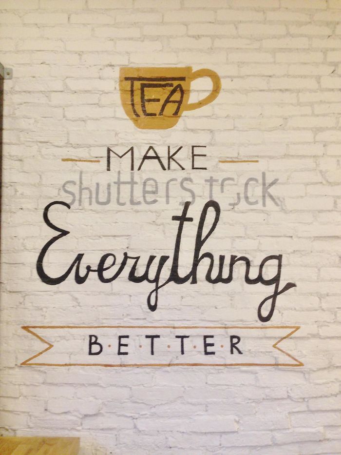 Wall Painting, That Included Shutterstock Watermark. Took This Photo In Some Cafe In Vietnam