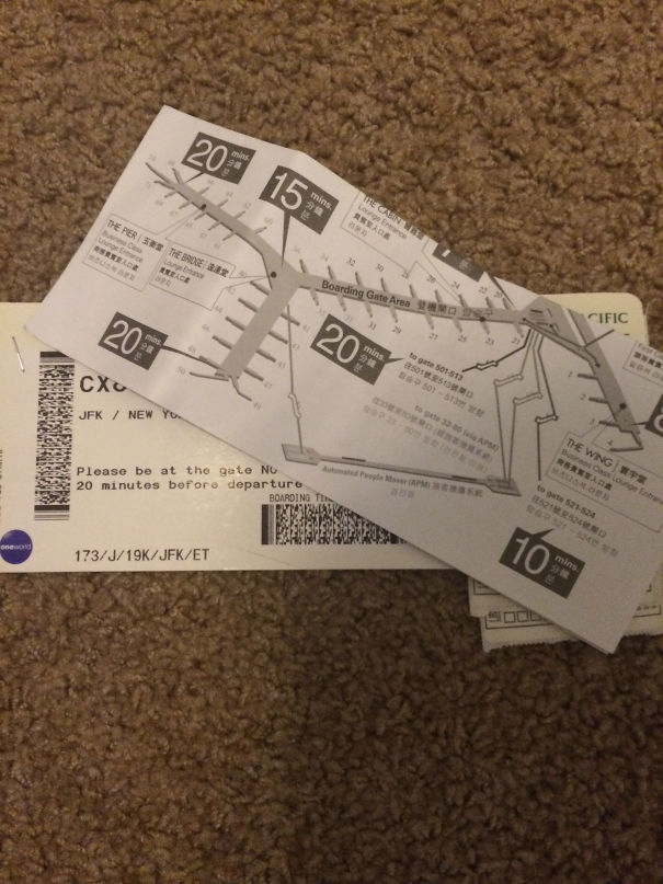 My Boarding Pass Comes With A Map Of How Long It Takes To Get To Each Gate In The Airport