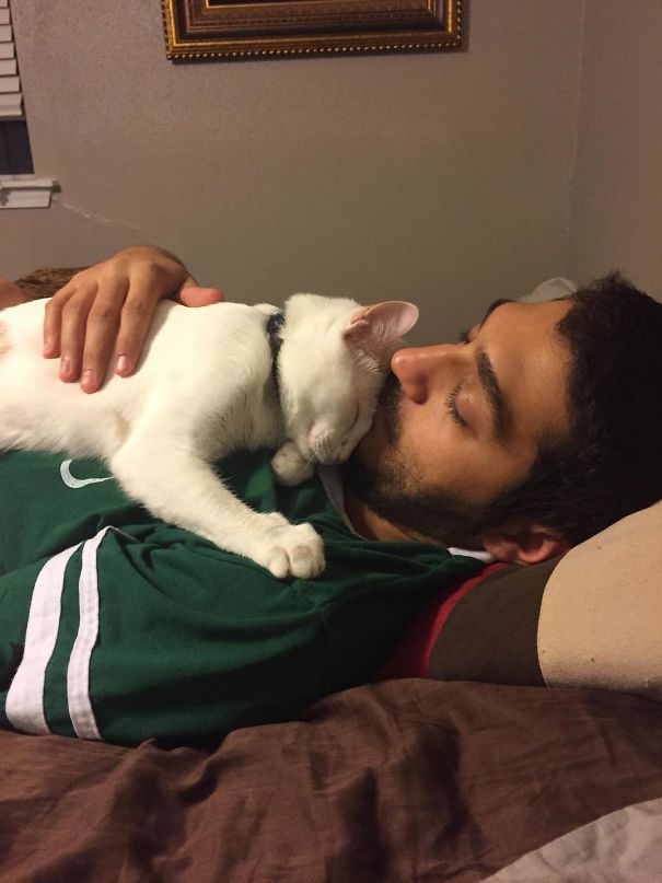 So Much For Having My Husband As A Pillow. He Sleeps Like This With Us Every Night