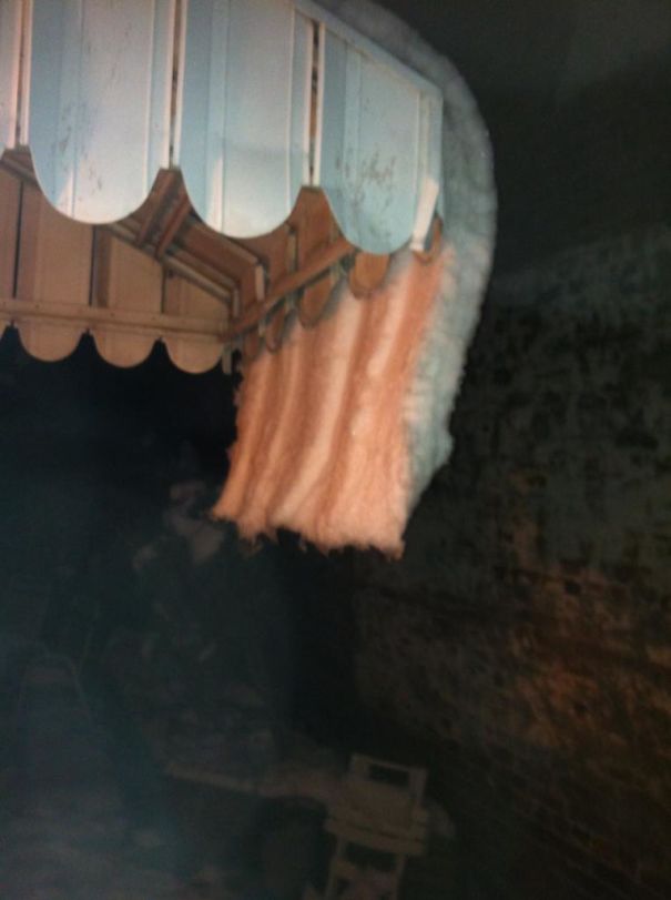 The Snow Slowly Slid Off Of My Awning And Looked Like Bacon