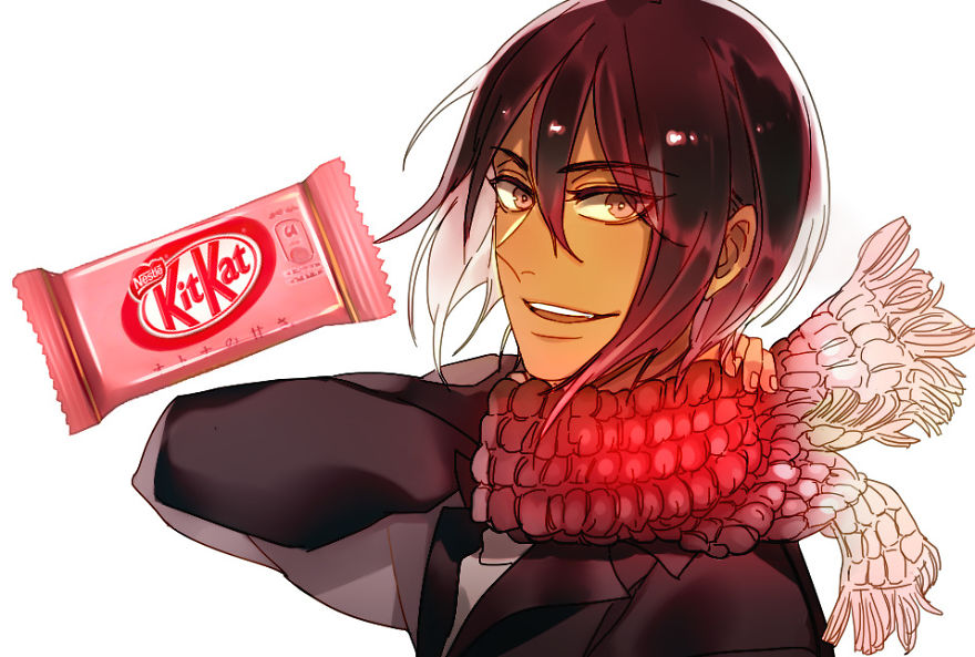 Illustrator Transform The Kit Kat Flavors Into Fantastic Anime Characters