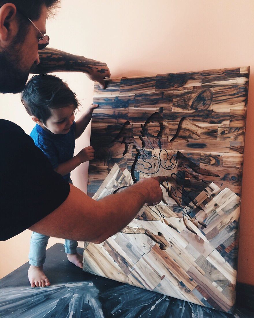 How To Make A Unique Mosaic Picture From Wood And Ceramic Tiles