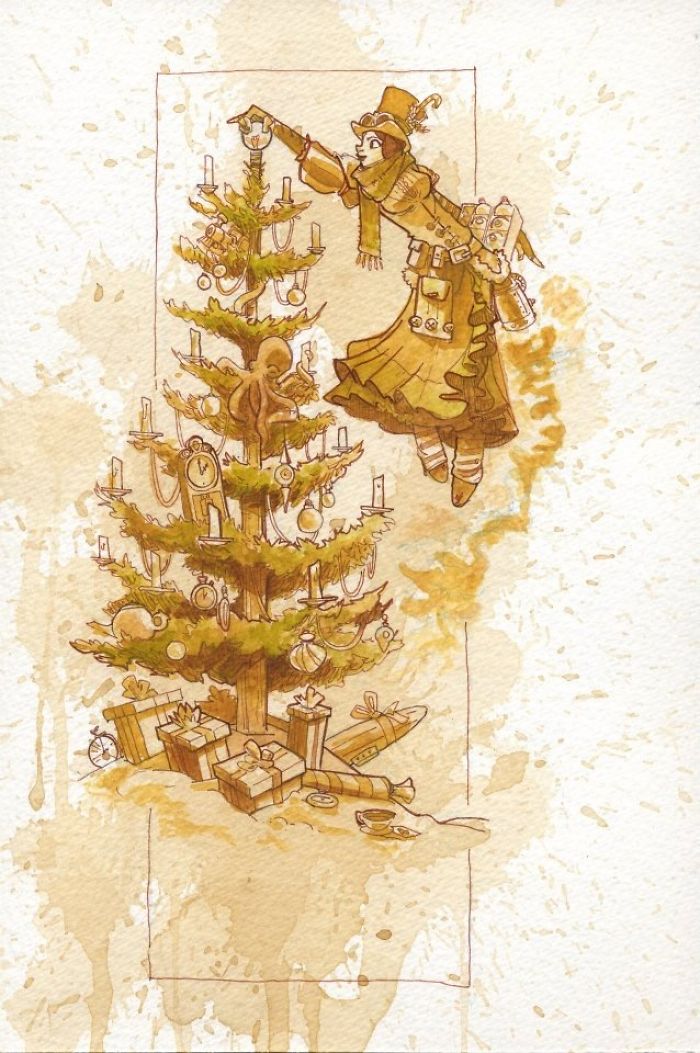 I Paint With Tea To Create Steampunk Art.