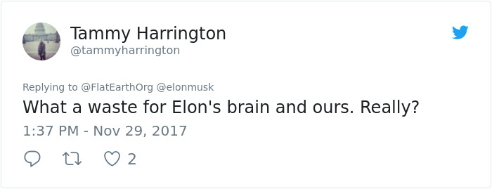 Elon Musk Destroys The 'Flat Earth Society' With A Single Question, And Their Reply Is The Pinnacle Of Irony Elon Musk Destroys The 'Flat Earth Society' With A Single Question, And Their Reply Is The Pinnacle Of Irony