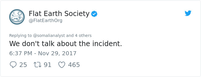Elon Musk Destroys The 'Flat Earth Society' With A Single Question, And Their Reply Is The Pinnacle Of Irony Elon Musk Destroys The 'Flat Earth Society' With A Single Question, And Their Reply Is The Pinnacle Of Irony