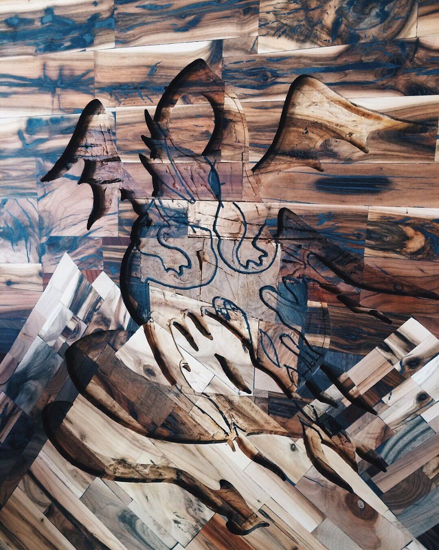 How To Make A Unique Mosaic Picture From Wood And Ceramic Tiles