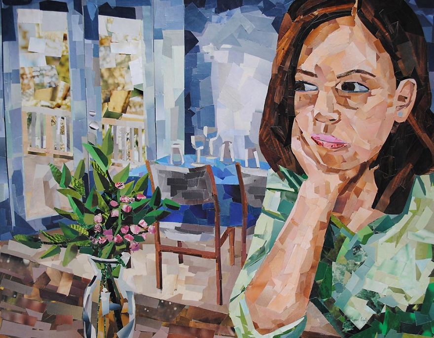 I Make Portraits From Magazine Strips