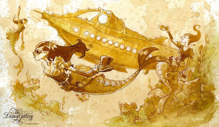I Paint With Tea To Create Steampunk Art.