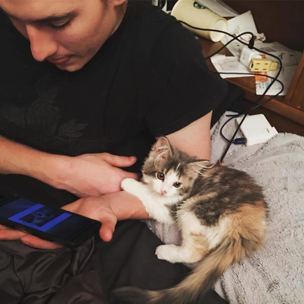 Pancake Holding Hands With My Man. Look At That Guilty Face