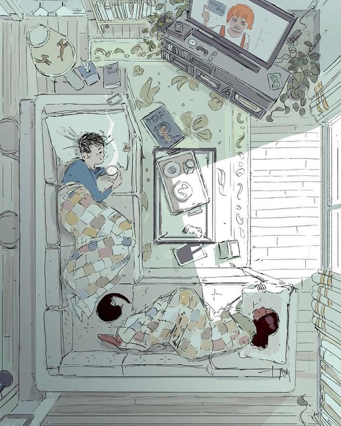Husband Illustrates Everyday Life With His Wife, Proves Love Is In The Little Things Husband Illustrates Everyday Life With His Wife, Proves Love Is In The Little Things