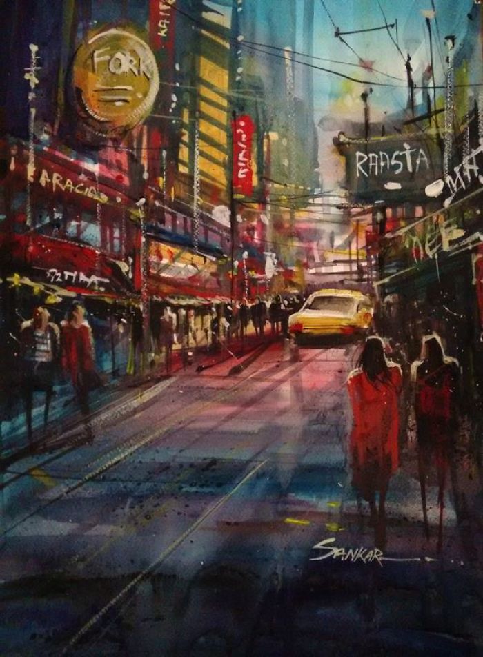 Amazing Cityscape By A Passionate Watercolorist Sankar Thakur Amazing Cityscape By A Passionate Watercolorist Sankar Thakur