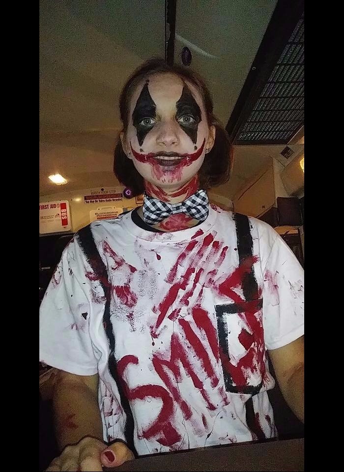 Went As A Killer Clown With My Marching Band In A Halloween Parade... Smile! Xd