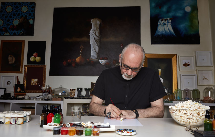 Artist Paints Miniatures On Popcorn Inspired By His Favorite Movies