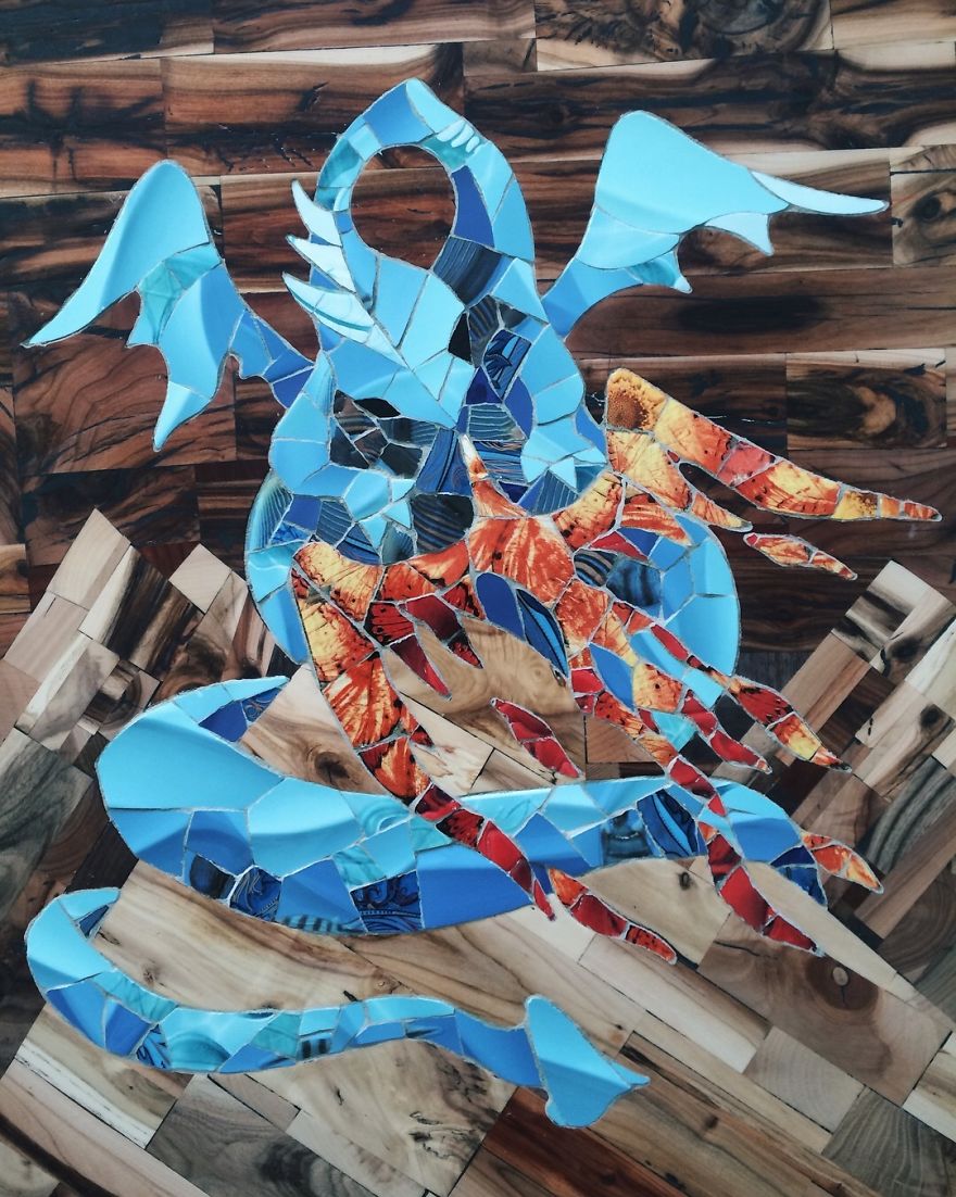 How To Make A Unique Mosaic Picture From Wood And Ceramic Tiles