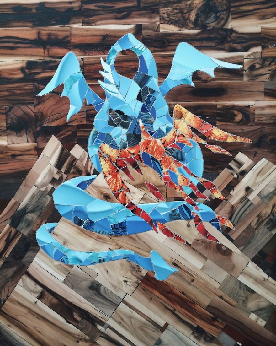 How To Make A Unique Mosaic Picture From Wood And Ceramic Tiles