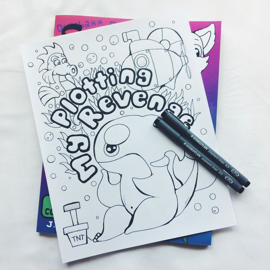 I Turned Swear Words Into Coloring Pages With Adorable Animals