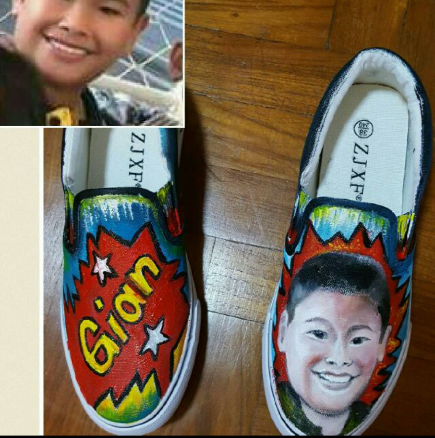 I Always Love Painting A Portrait But Now I'm Doing It Differently. Using Shoes As My Canvass :)