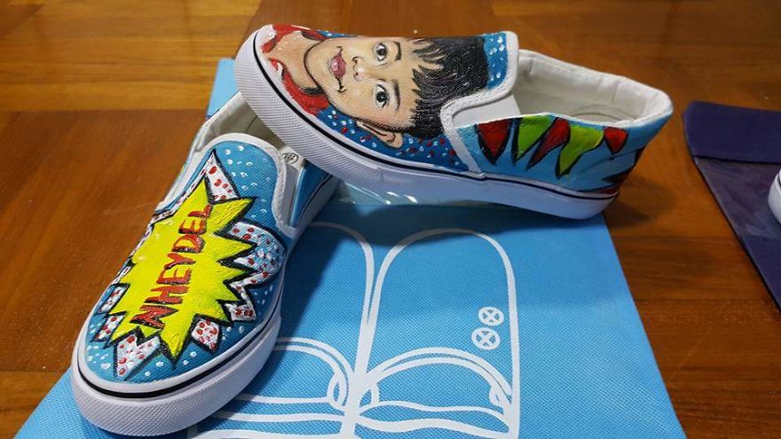 I Always Love Painting A Portrait But Now I'm Doing It Differently. Using Shoes As My Canvass :) I Always Love Painting A Portrait But Now I'm Doing It Differently. Using Shoes As My Canvass :)