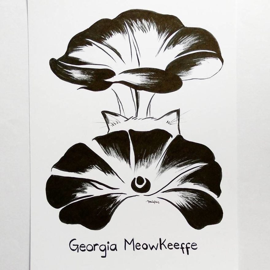 Georgia Meowkeeffe's Blue Meowrning Glories