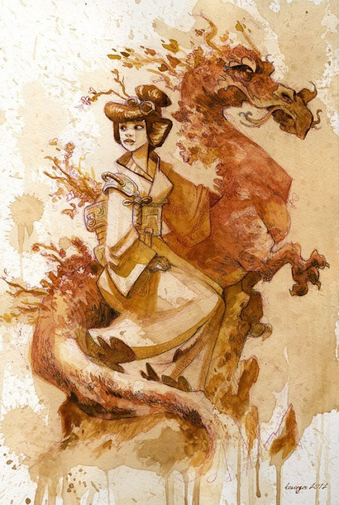 I Paint With Tea To Create Steampunk Art.