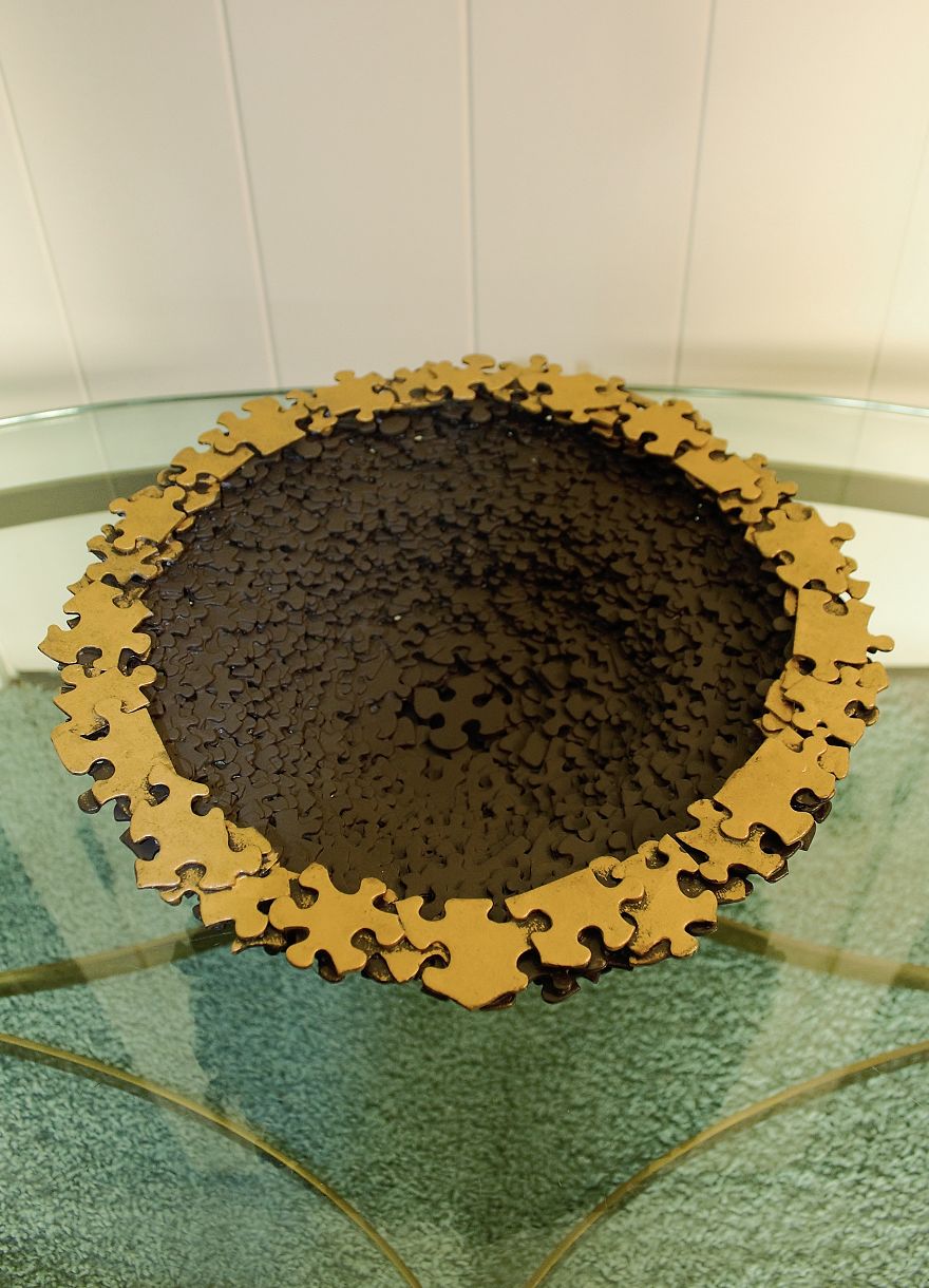 A Bowl Made From Puzzle Pieces Inspired By Charlie And The Chocolate Factory