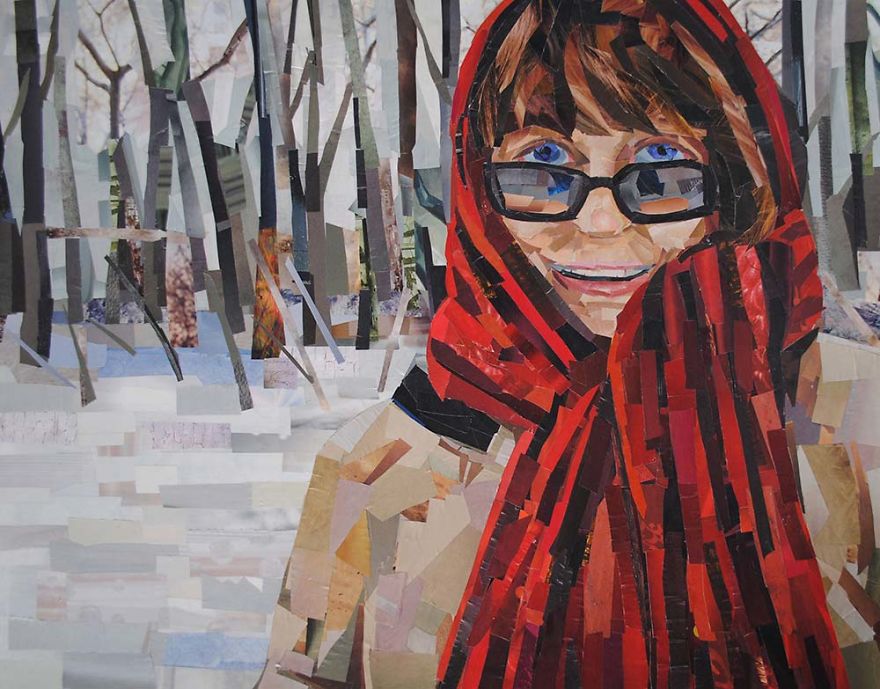 I Make Portraits From Magazine Strips