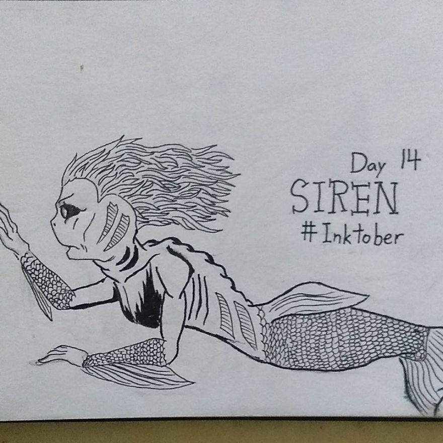 I Illustrated 31 Monsters From Many Cultures, Folklore And Myths In Inktober