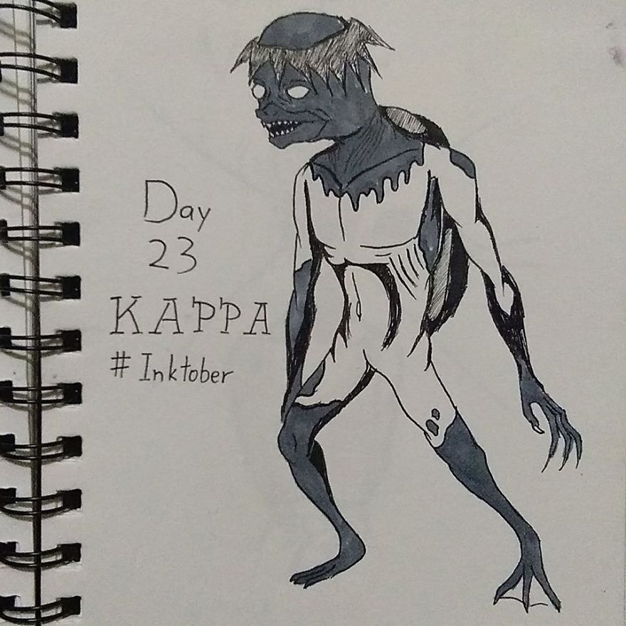 I Illustrated 31 Monsters From Many Cultures, Folklore And Myths In Inktober