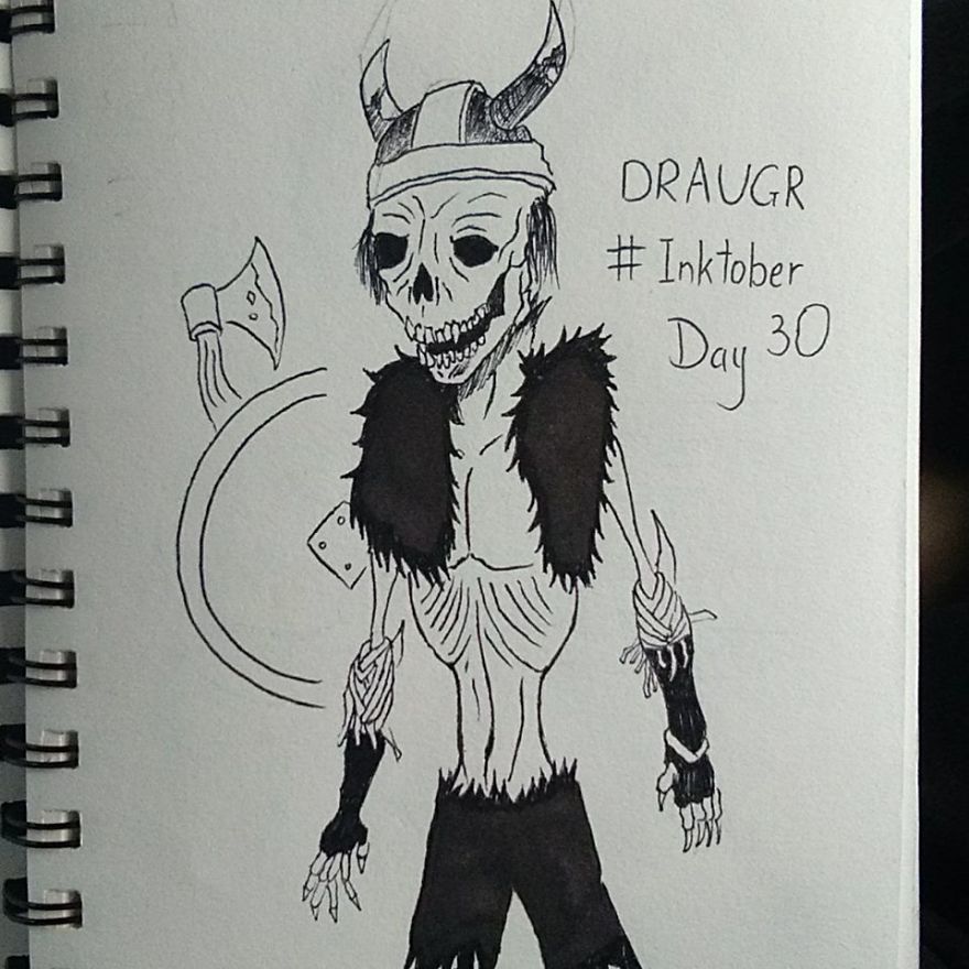 I Illustrated 31 Monsters From Many Cultures, Folklore And Myths In Inktober