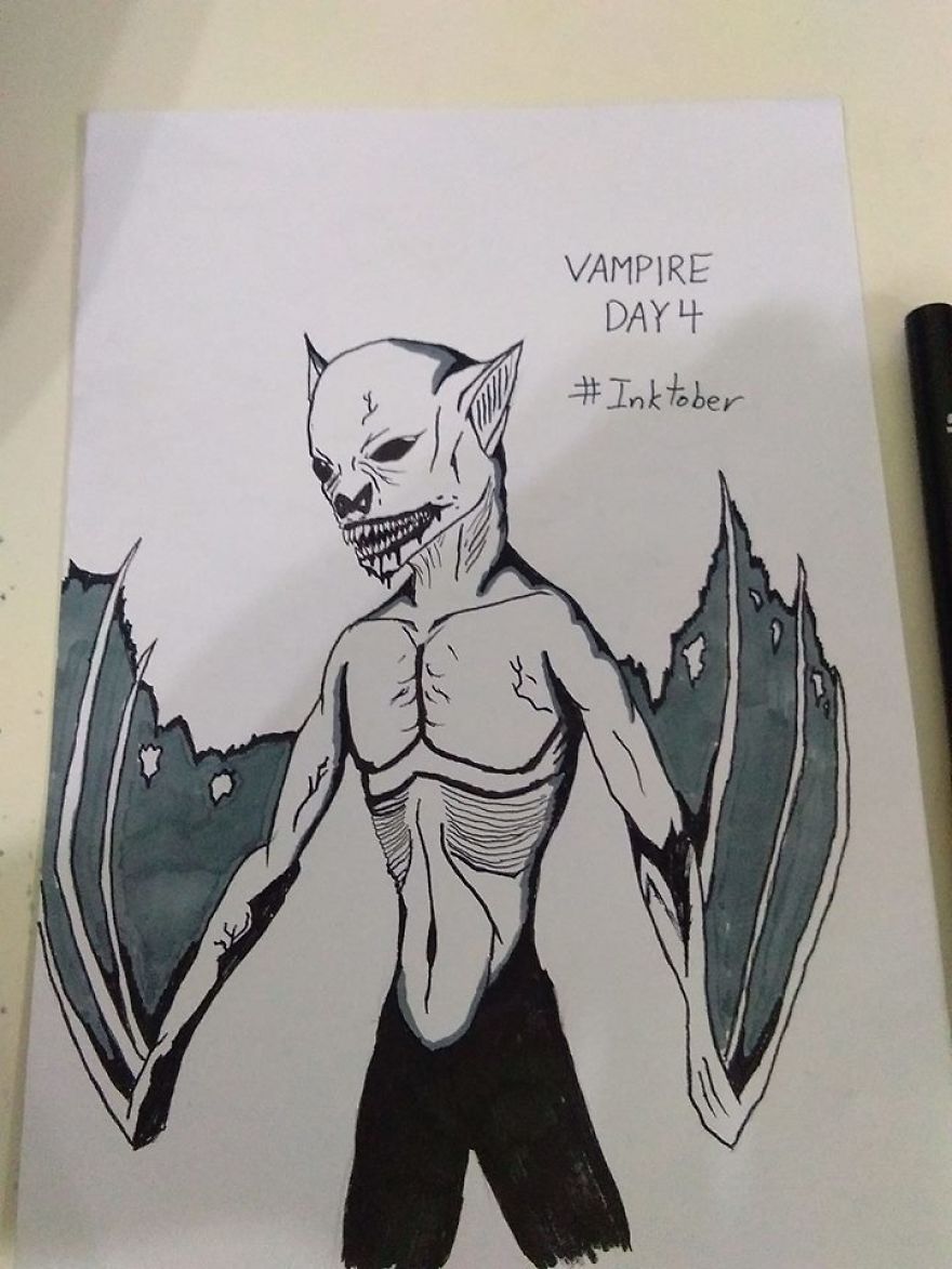 I Illustrated 31 Monsters From Many Cultures, Folklore And Myths In Inktober