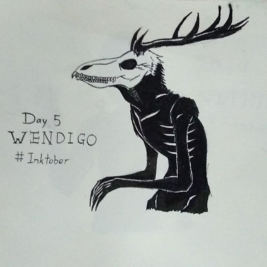 I Illustrated 31 Monsters From Many Cultures, Folklore And Myths In Inktober