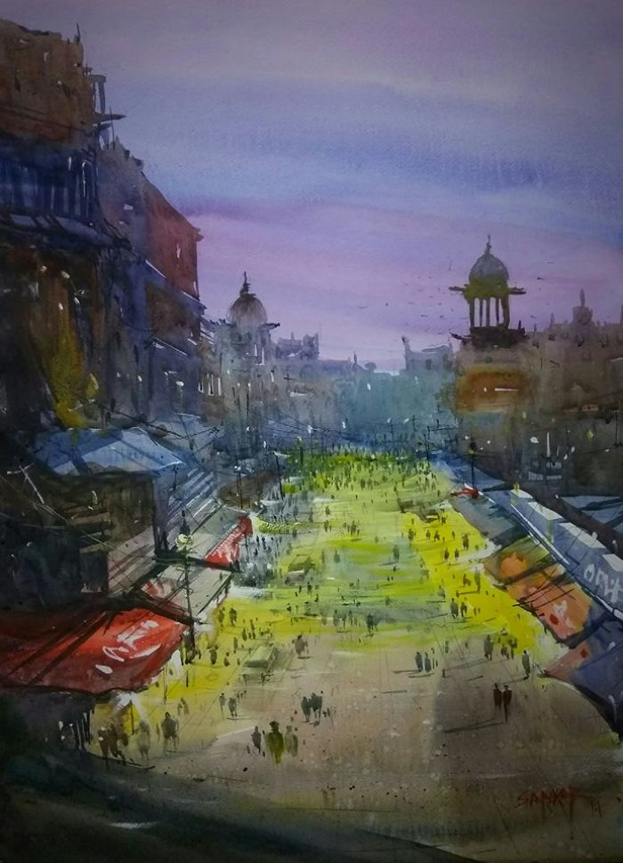 Amazing Cityscape By A Passionate Watercolorist Sankar Thakur Amazing Cityscape By A Passionate Watercolorist Sankar Thakur