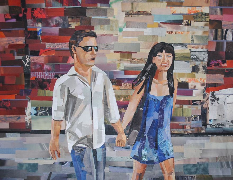 I Make Portraits From Magazine Strips