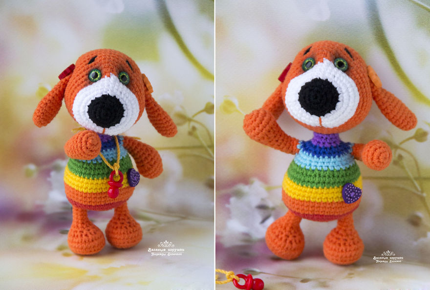 New Year Symbol: Fluffy Crocheted Dogs By Nadezhda Bianova