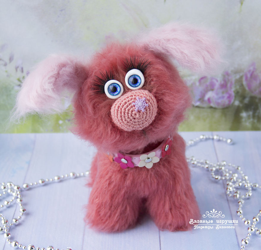 New Year Symbol: Fluffy Crocheted Dogs By Nadezhda Bianova
