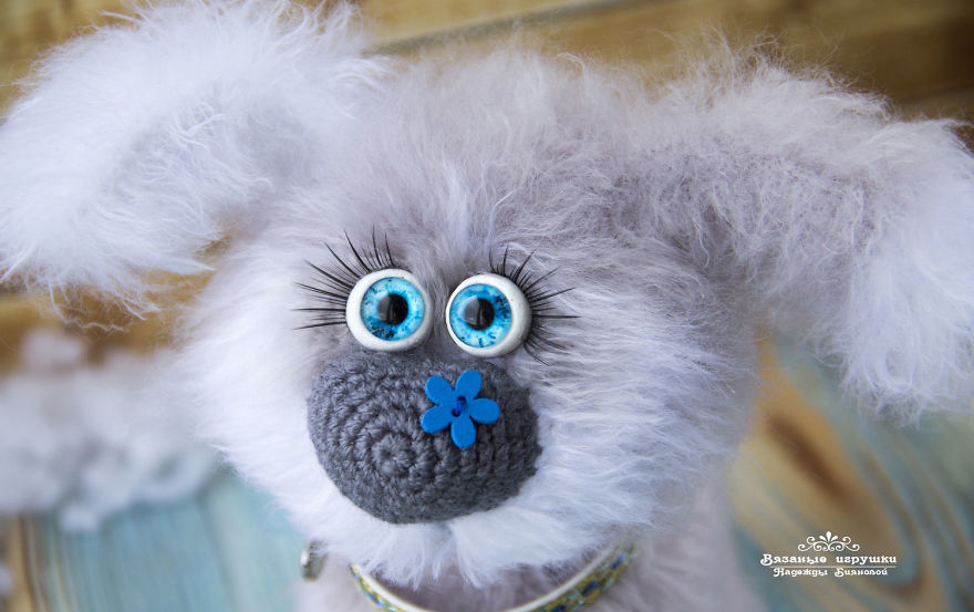 New Year Symbol: Fluffy Crocheted Dogs By Nadezhda Bianova