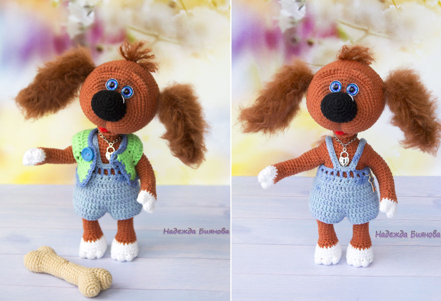 New Year Symbol: Fluffy Crocheted Dogs By Nadezhda Bianova