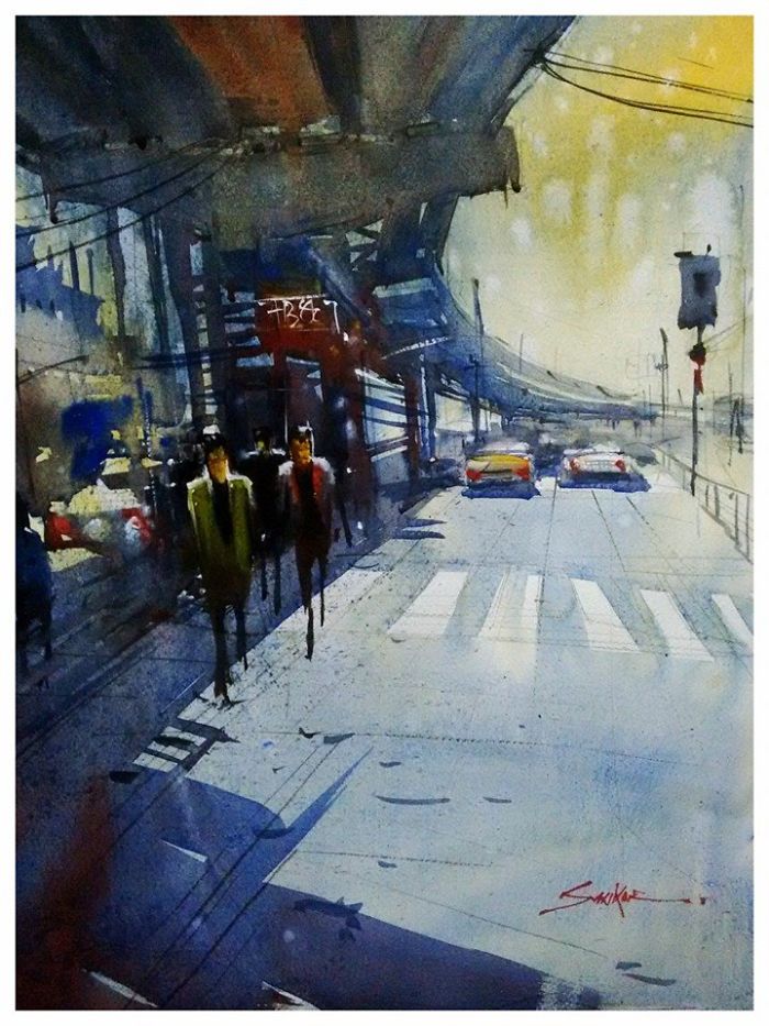 Amazing Cityscape By A Passionate Watercolorist Sankar Thakur Amazing Cityscape By A Passionate Watercolorist Sankar Thakur