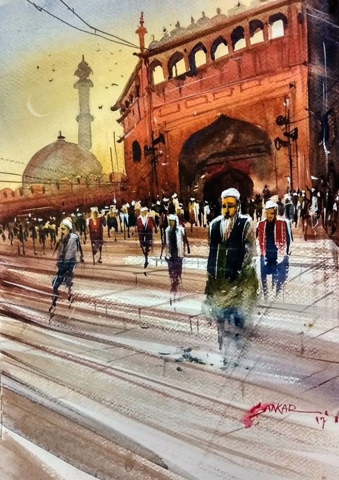 Amazing Cityscape By A Passionate Watercolorist Sankar Thakur Amazing Cityscape By A Passionate Watercolorist Sankar Thakur