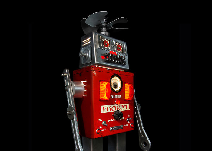 Robots Reborn. Upcycled Illuminated Art Robot Sculptures By +brauer