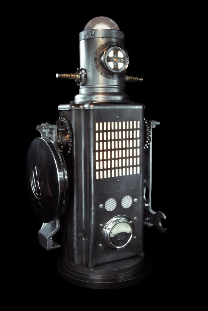 Robots Reborn. Upcycled Illuminated Art Robot Sculptures By +brauer