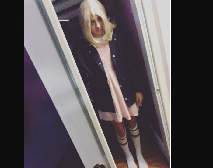 Eleven From Stranger Things (Sorry For The Bad Cropping) I Also Carried A Box Of Eggos ;)