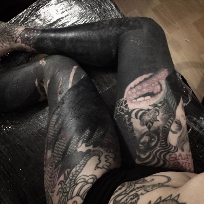 Tattoo Artist Gets Accused Of Racism For Tattooing Her Entire Body In Black