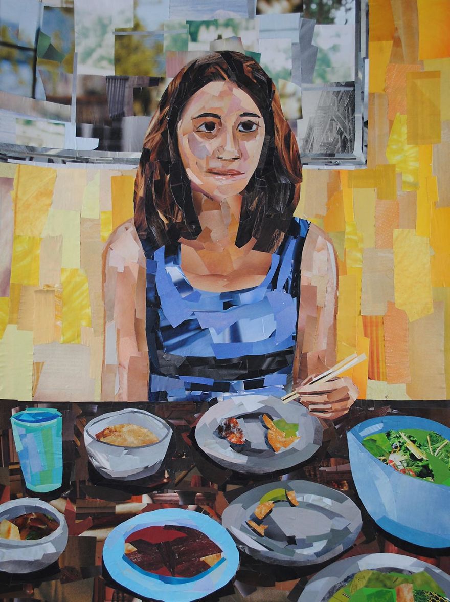 I Make Portraits From Magazine Strips