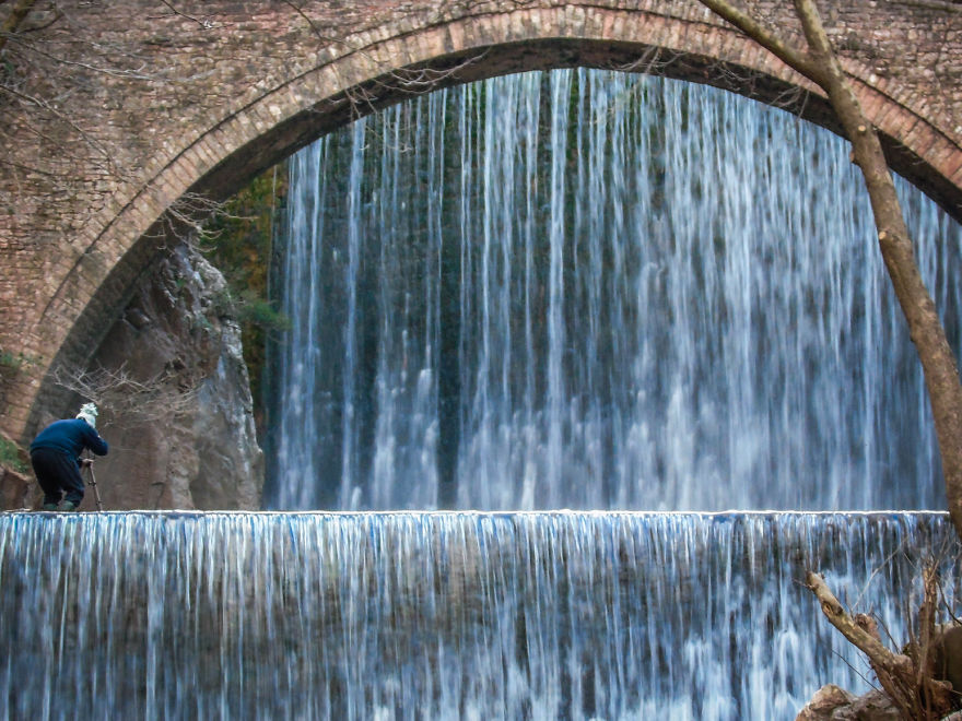 In Action, At The Magnificent Palaiokarya Bridge